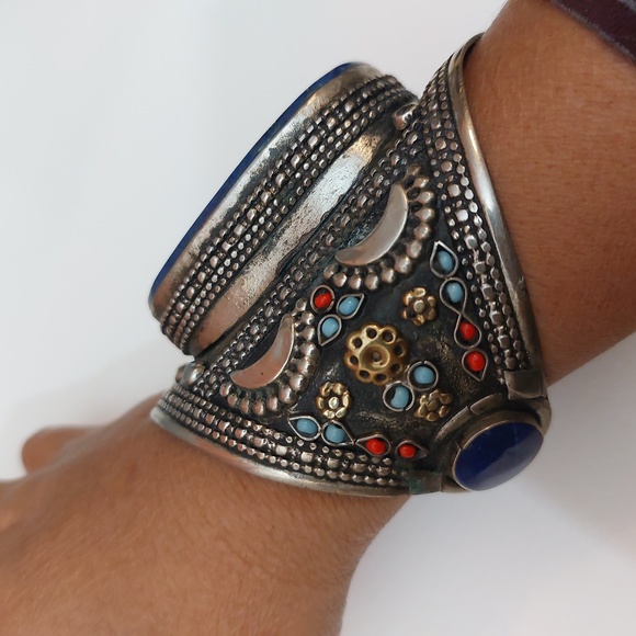 Statement Piece Lapis Lazuli Cuff Bracelet - Picture 3 of 12